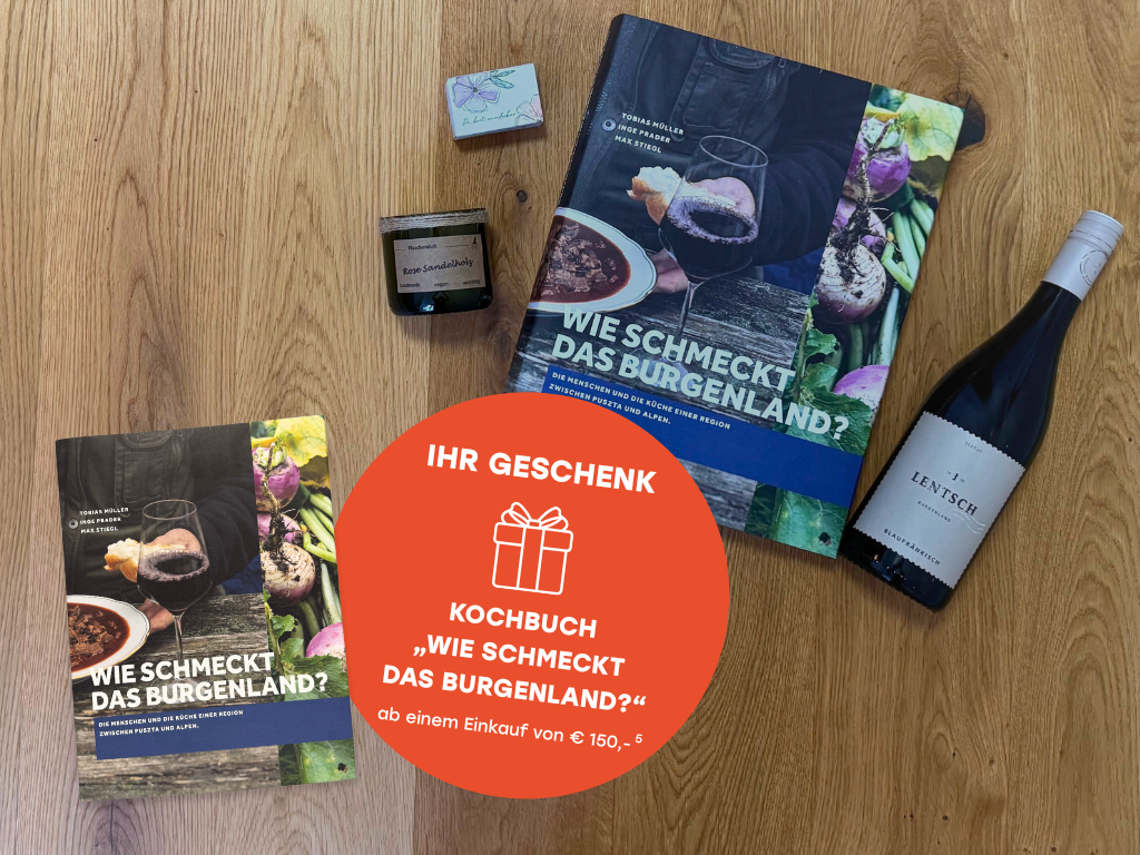 Muttertagsaktion: Kochbuch "Wie schmeckt das Burgenland?" gratis ab einem Einkauf von €150,-